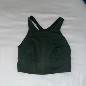 Lululemon Green Wunder Train Longline Sports Bra
